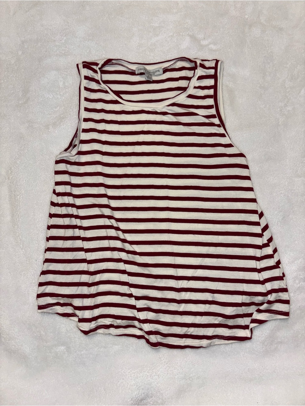 Women’s Green Envelope white and red striped tank top size S
